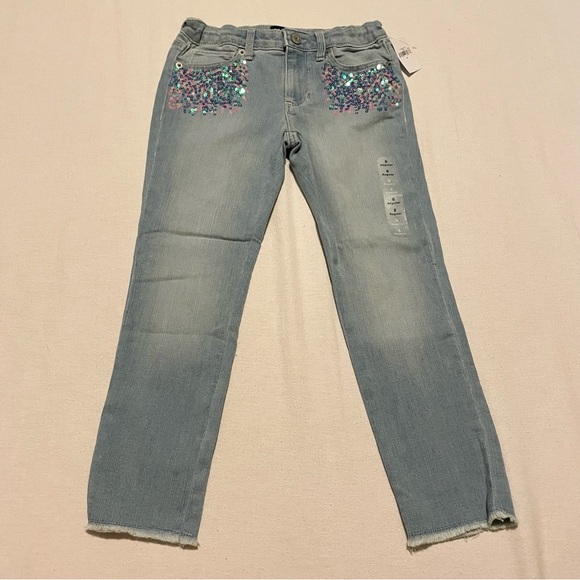Gap Kids Sequin Super Skinny Ankle Jeans with Stretch Size 8 - Picture 14 of 16